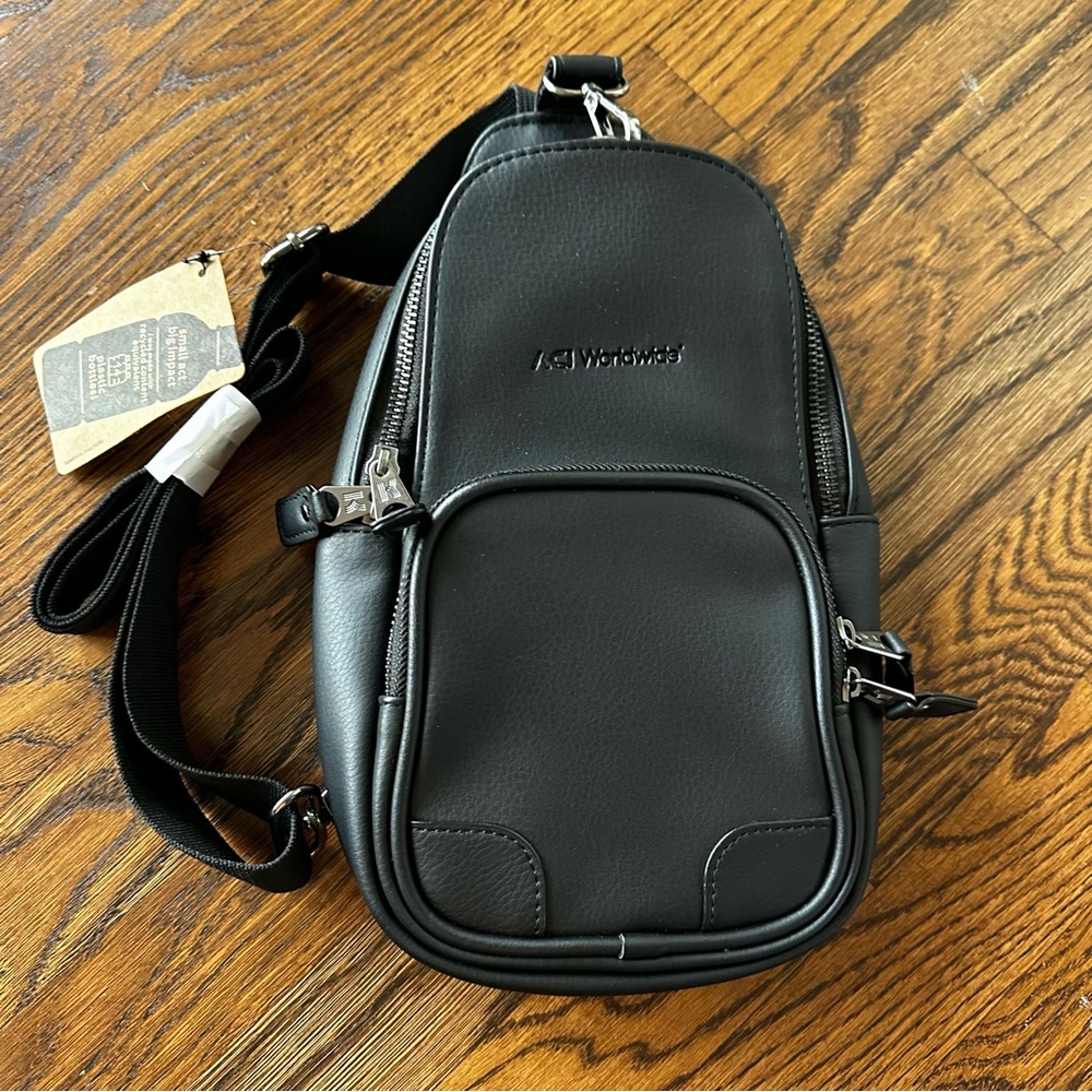 NWT Kapston Black Sling crossbody Bag